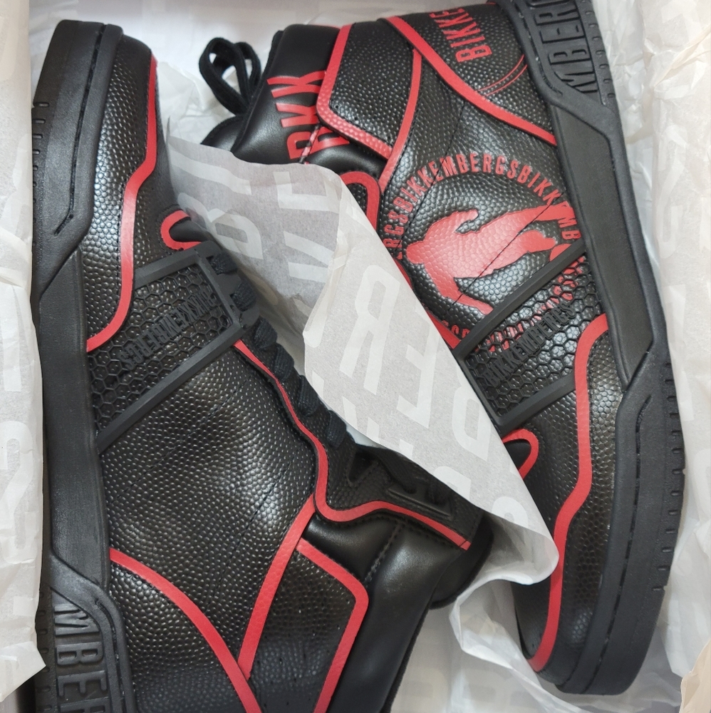 BNIB BIKKEMBERGS MEN'S SIGGER HIGH-TOP LACE-UP SNEAKERS US 9.5, EU 43M